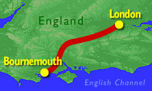 MAP London to Bournemouth