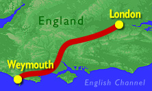 MAP London to Bournemouth